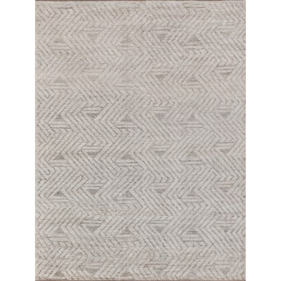 EXQUISITE RUGS Eaton Hand-knotted Wool/Bamboo Silk Beige Area Rug.