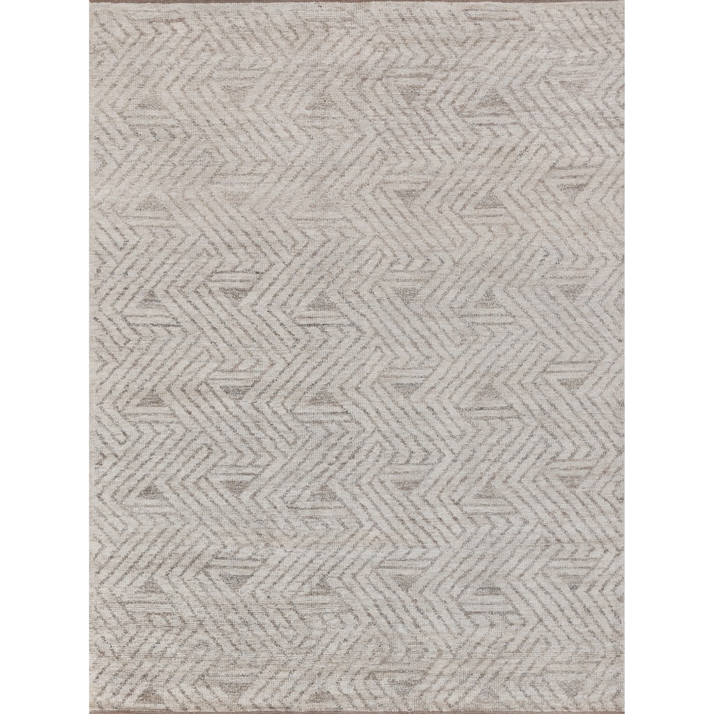 EXQUISITE RUGS Eaton Hand-knotted Wool/Bamboo Silk Beige Area Rug.