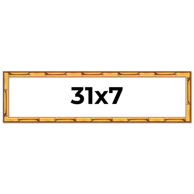 31x7 Frame Gold Bamboo Picture Frame Modern Photo Frame Includes UV Acrylic Shatter Guard Front Acid Free Foam Backing Board
