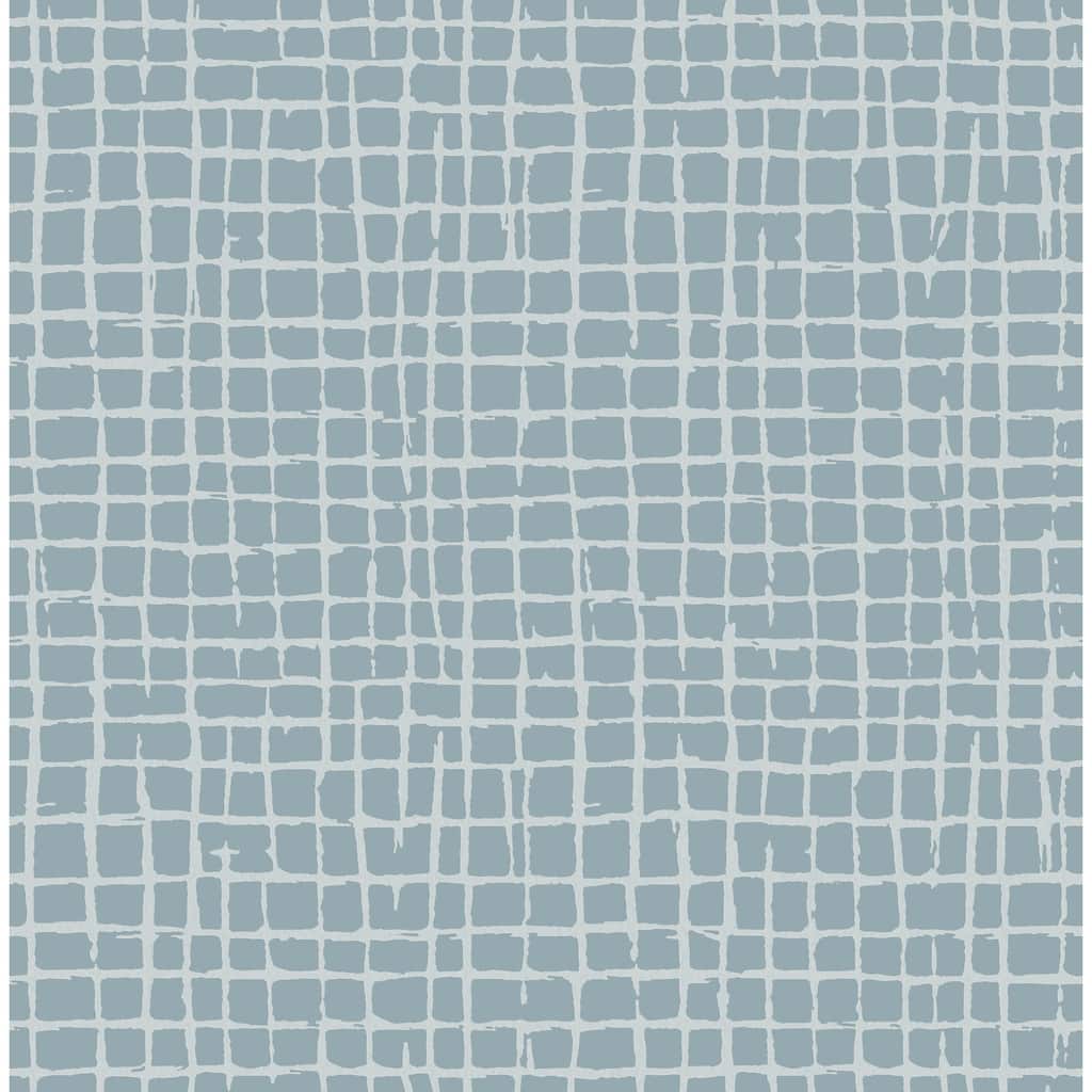 A-Street Prints Albin Sky Blue Gridline Wallpaper