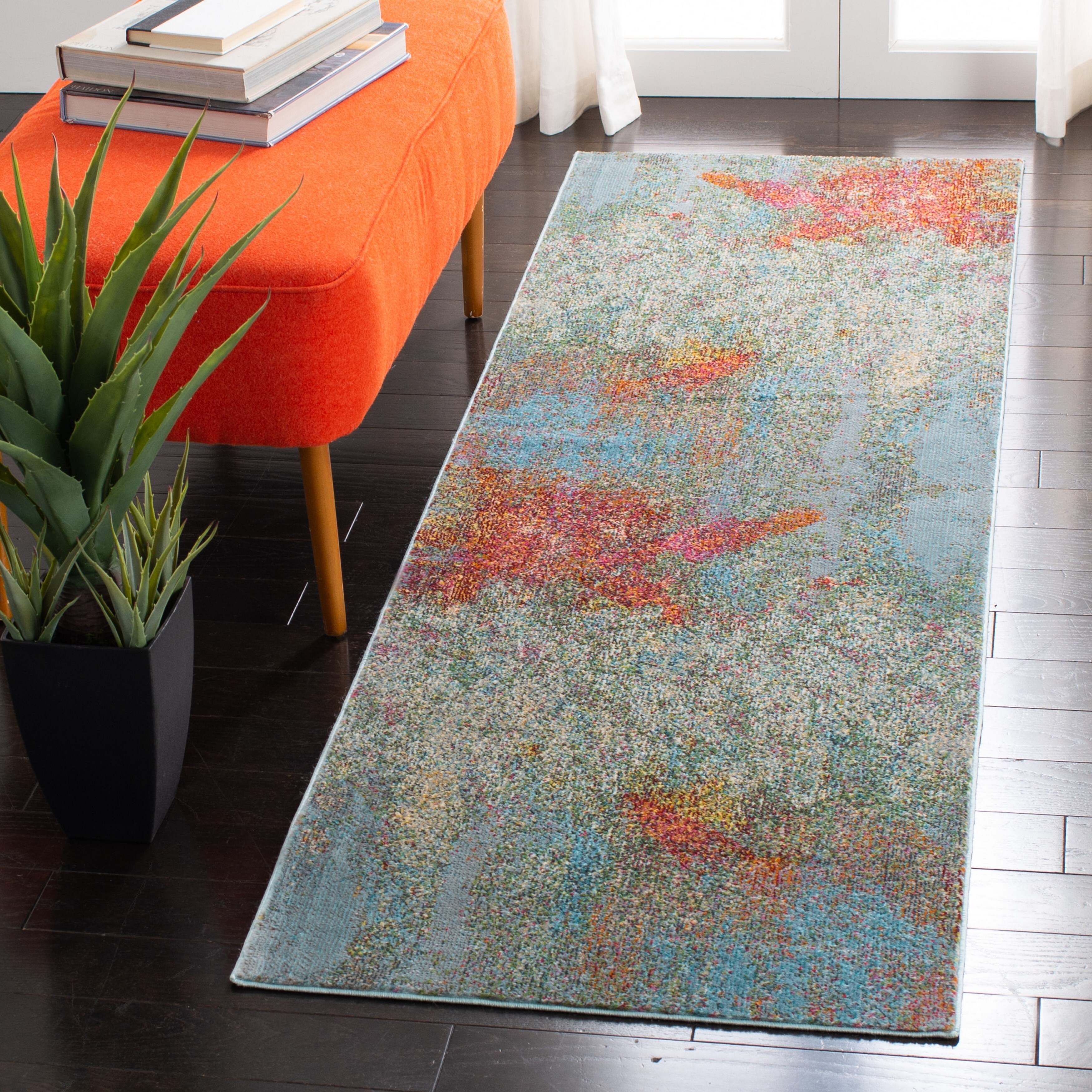Shop Safavieh Luxor Modern Abstract Ivory Blue Rug On Sale