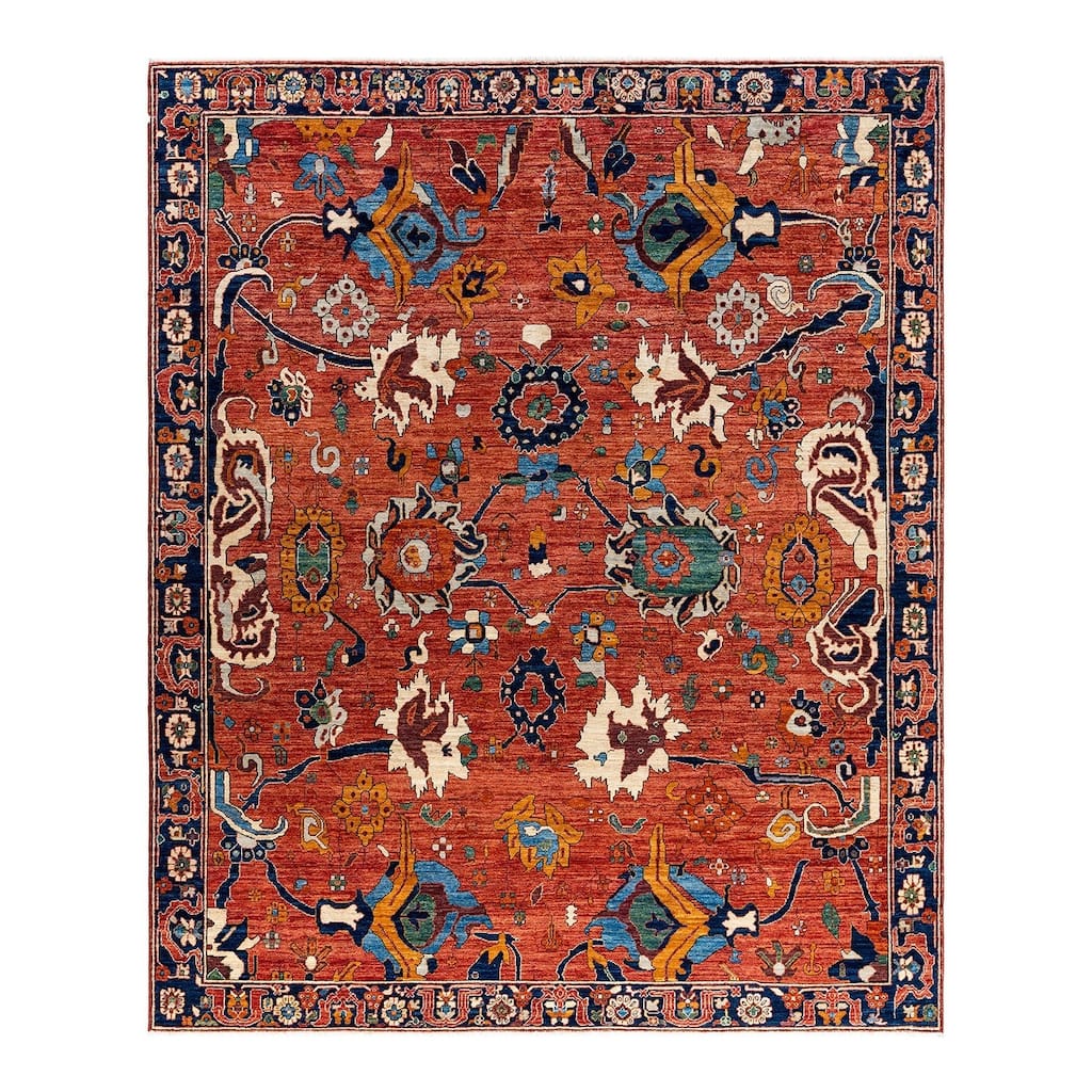 Serapi One-of-a-Kind Hand-Knotted Area Rug - Orange, 8' 1" x 9' 10" - 8' 1" x 9' 10"