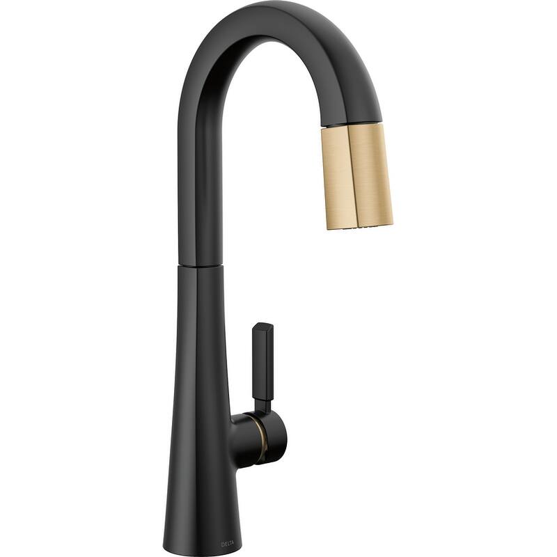 Delta 9991-PR-DST Monrovia 1.8 GPM Single Hole Pull Down Bar/Prep - Matte Black / Champagne Bronze