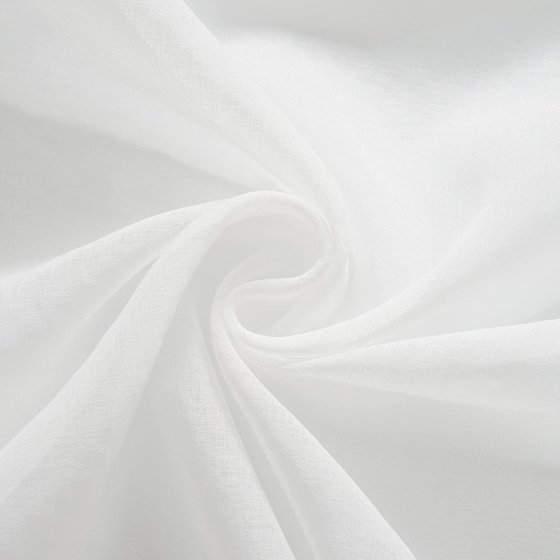 DriftAway Pinch Pleat Solid White Sheer Curtains Light Filtering Privacy Drapes for Living Room Bedroom Window Treatments