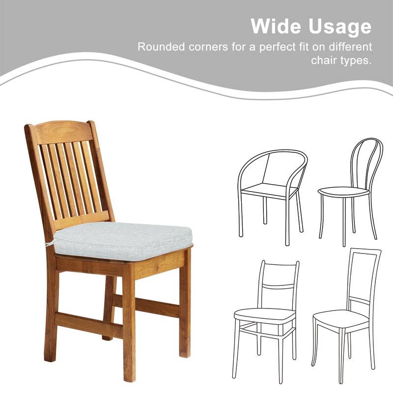 Aoodor Outdoor Dining Chair Cushions Set of 4, Outdoor Chair Pads with Ties, 20 x 19 inch - 20"x19"