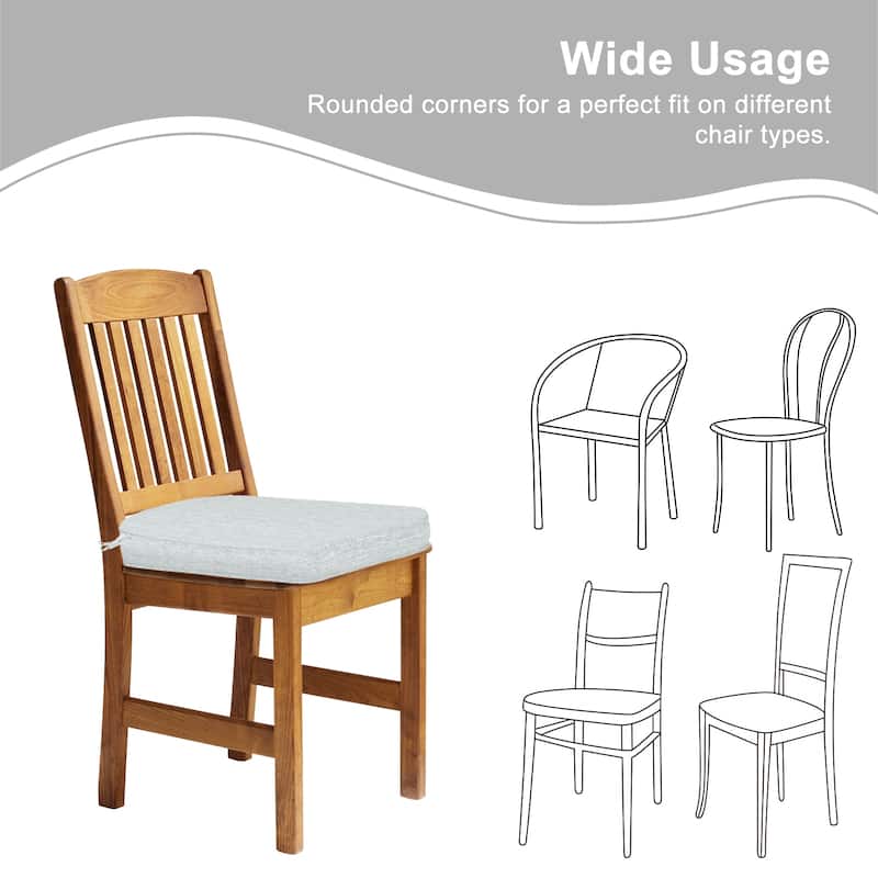 Aoodor Outdoor Dining Chair Cushions Set of 4, Outdoor Chair Pads with Ties, 21 x 21 inch - 21"x21"