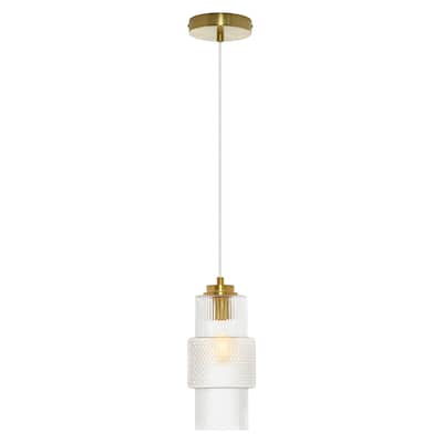 Gladstone River of Goods Glass and Metal Pillar Shade Pendant Light