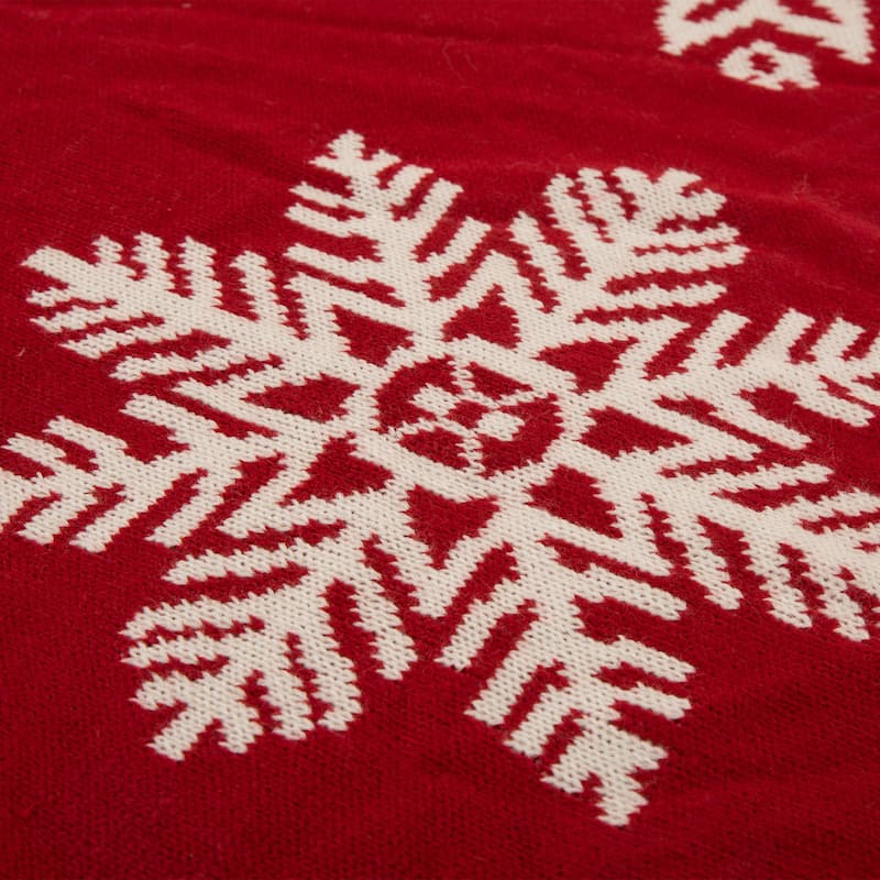 Glitzhome 48"D or 52"D Knitted Acrylic Christmas Tree Skirt
