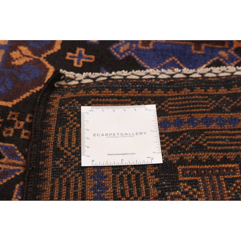 Teimani Black, Brown Rug 3'7" x 7'0" - 3'7 x 7'0