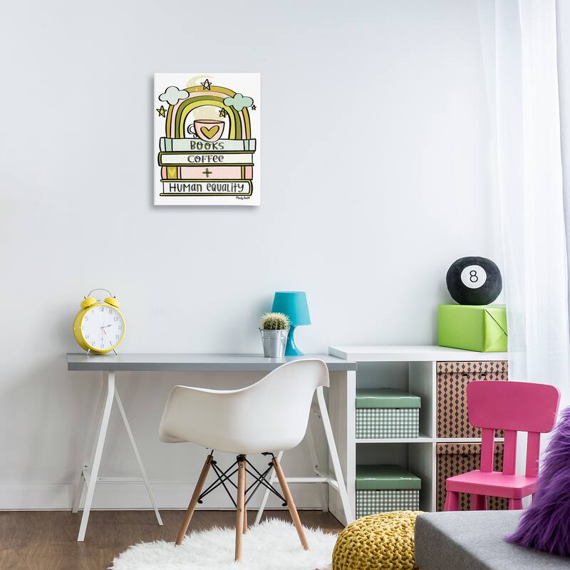Stupell Books Coffee & Human Equality Canvas Wall Art Design By Mandy Ford Art + Illustration