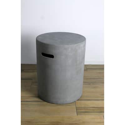 Elementi Lunar Bowl Fire Table matched Gray Round Tank Cover-20" H