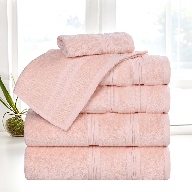 Superior Smart Dry Zero Twist Cotton 6-Piece Assorted Towel Set