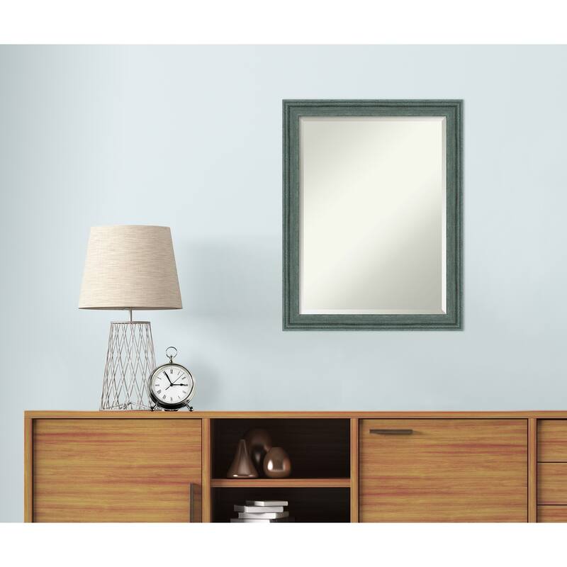 Upcycled Beveled Wood Framed Wall Mirror