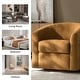 preview thumbnail 15 of 106, Cuenca Modern Living Room Wooden Upholstered 360° Swivel Barrel Chair with Metal Base and Wide Backrest