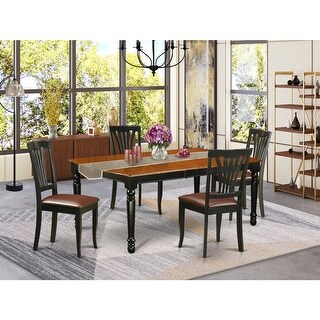 Kitchen Table Set 5 Piece Dining Set with Chairs - Black Cherry Finish ...