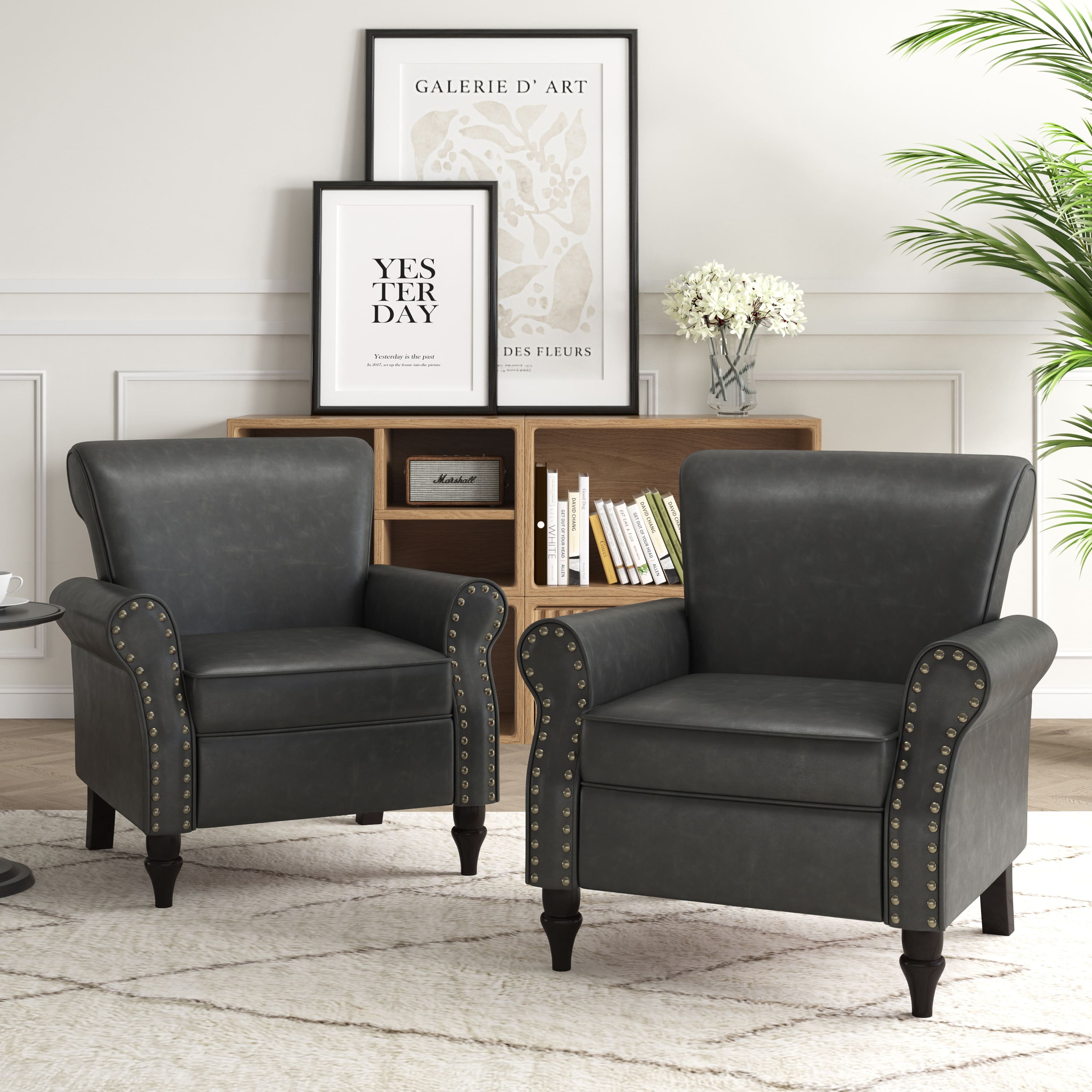 Option Black/ Faux Leather