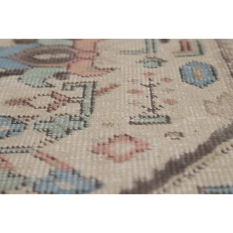 Geometric Tabriz Persian Area Vintage Rug Handmade Wool Carpet - 7'10"x 11'1"