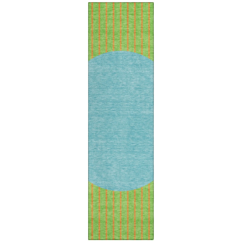 Machine Washable Indoor/ Outdoor Modern Sunrise Chantille Rug