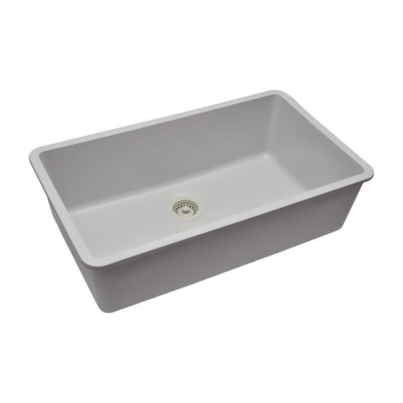 Lexicon Drop-In Quartz 32 Inch Single Bowl Kitchen Sink Kit - 32"x19"