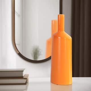 Allan Andrews Contemporary Glossy Orange Ceramic Vase