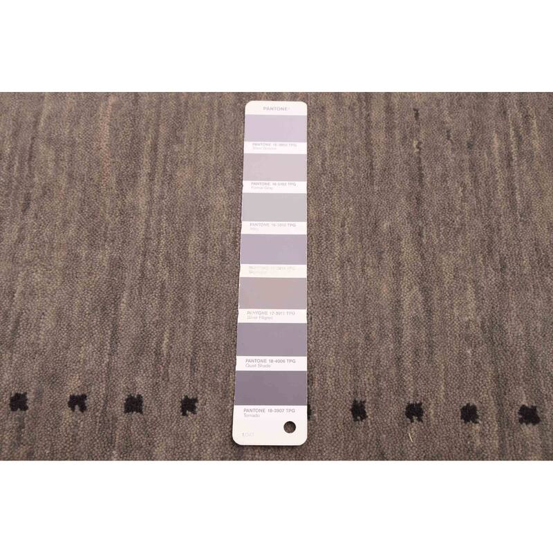 ECARPETGALLERY Hand Loomed Indo Gabbeh Grey Wool Rug - 5'0 x 7'11