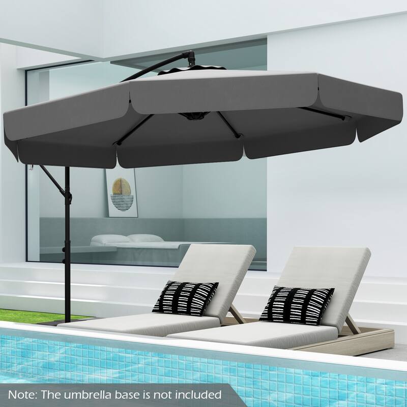 Costway 10 FT Offset Hanging Umbrella Patio Cantilever Umbrella with