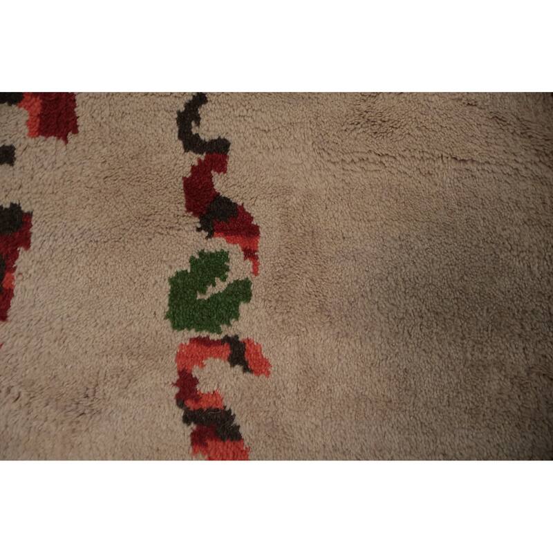 Hand Knotted Oriental 100% Wool Carpet Modern Abstract Beige & Ivories Moroccan Area Rug - 12' 4'' X 9' 2''