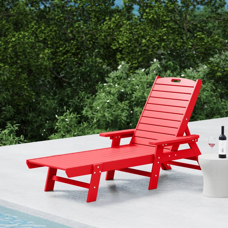 Laguna Hdpe All Weather Outdoor Patio Pool Reclining Chaise Lounge