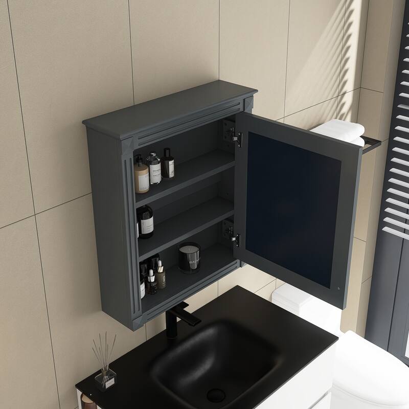 24'' x 27'' Wall Mounted Medicine Cabinet with Height Adjustable Shelf