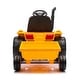 preview thumbnail 14 of 18, 12V Kids Electric Ride-On Tractor with Detachable Trailer, Remote Control & Headlights, Dual Motors, Ages 3-6 - Yellow