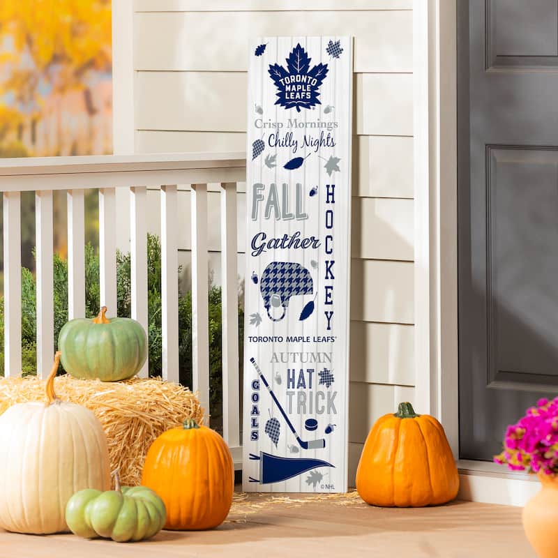 47" Double Sided Seasonal Porch Leaner, Toronto Maple Leafs - 47" x 11.25" - Fall