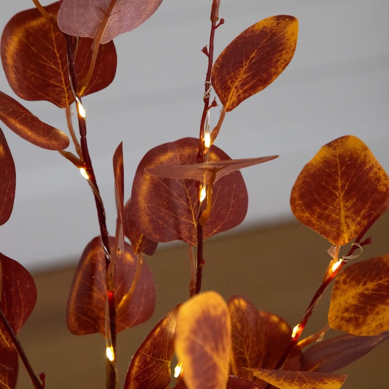 Pre-lit Eucalyptus Fall Harvest Artificial Tree - 3' - Red