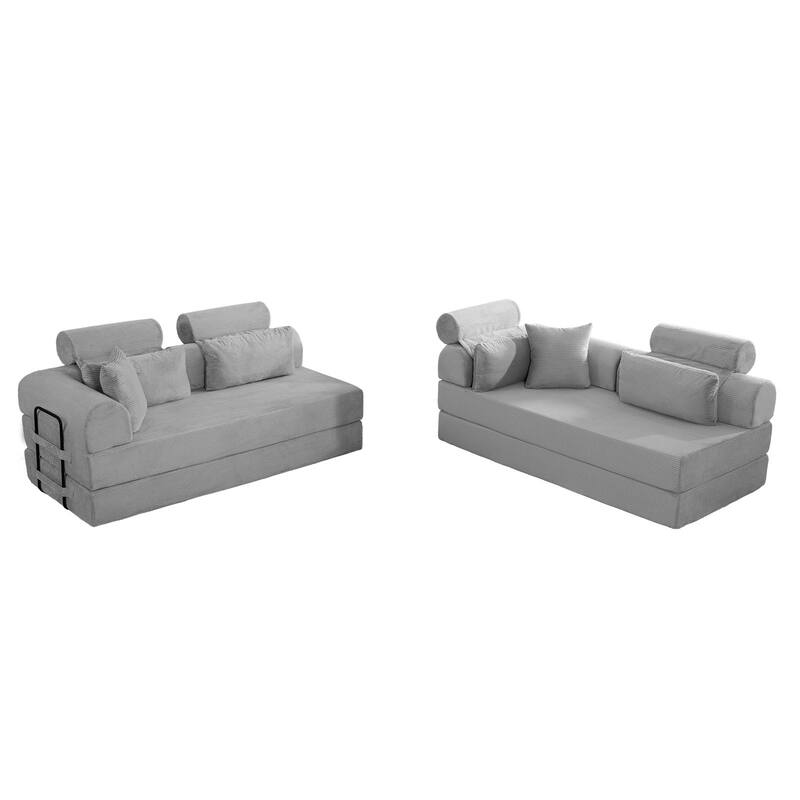 L shape Modular Sectional Sofa, Compressed Sectional Sofa Corduroy Couch, Unfold into a bed, Comfy Compressed Sofa Couch