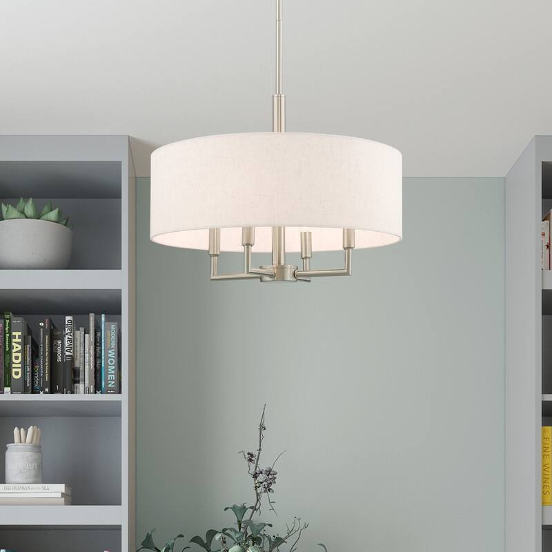 Livex Lighting 4-light Drum Shade Pendant Chandelier, 42604