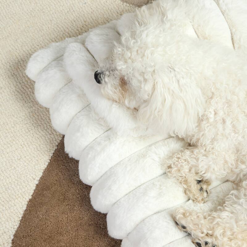 TOWN & COUNTRY LUXE CuddleTown Ribbed Bubble Stripe Pillow Crate Mat Pet Bed Dark Grey XS Dogs