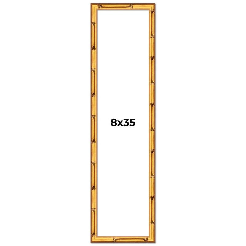 8x35 Frame Gold Bamboo Picture Frame Modern Photo Frame Includes UV Acrylic Shatter Guard Front Acid Free Foam Backing Board