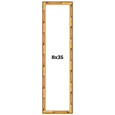 8x35 Frame Gold Bamboo Solid Wood Picture Frame | 1 Inch Moulding