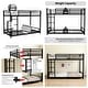 preview thumbnail 7 of 13, Heavy-Duty Metal Twin Over Twin Bunk Bed with Safety Guardrails
