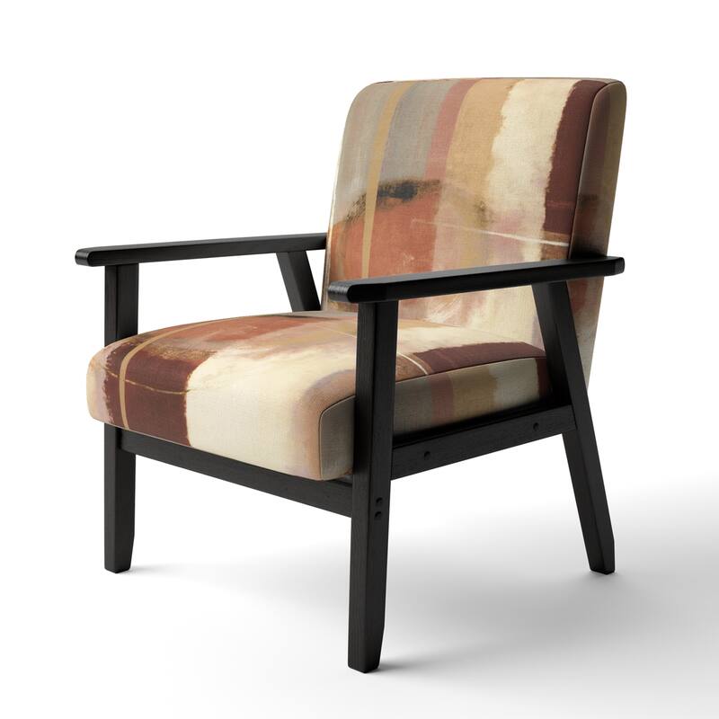 Designart "Chocolate Brown Elementary III" Upholstered Abstract Accent Chair and Modern & Contemporary Arm Chair