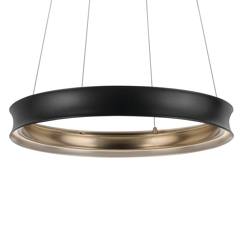 Larousse 29.5 Inch LED Chandelier in Black and Champagne Bronze