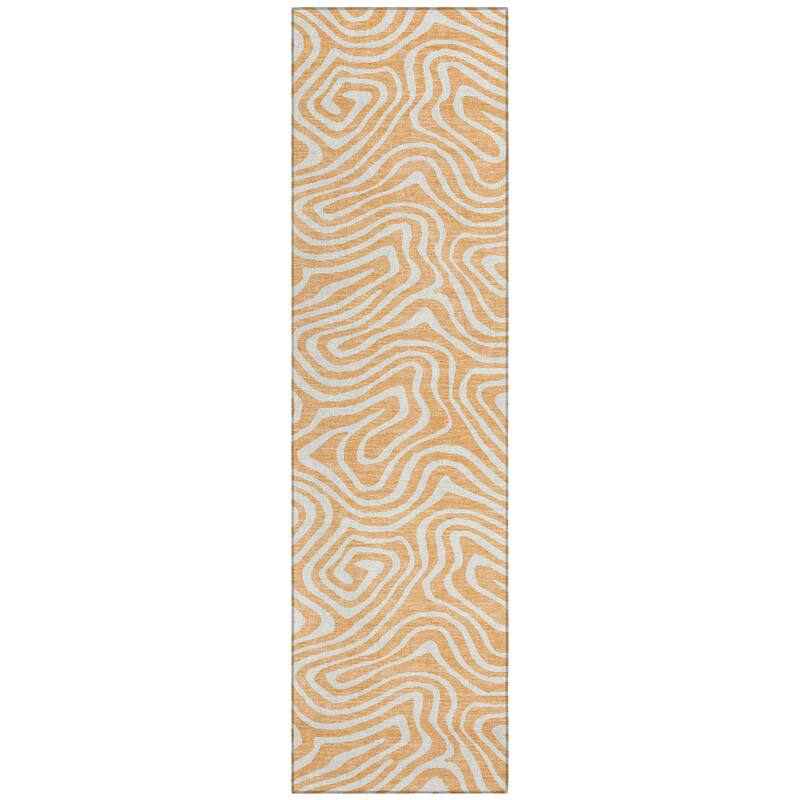 Machine Washable Indoor/ Outdoor Abstract Modern Chantille Rug