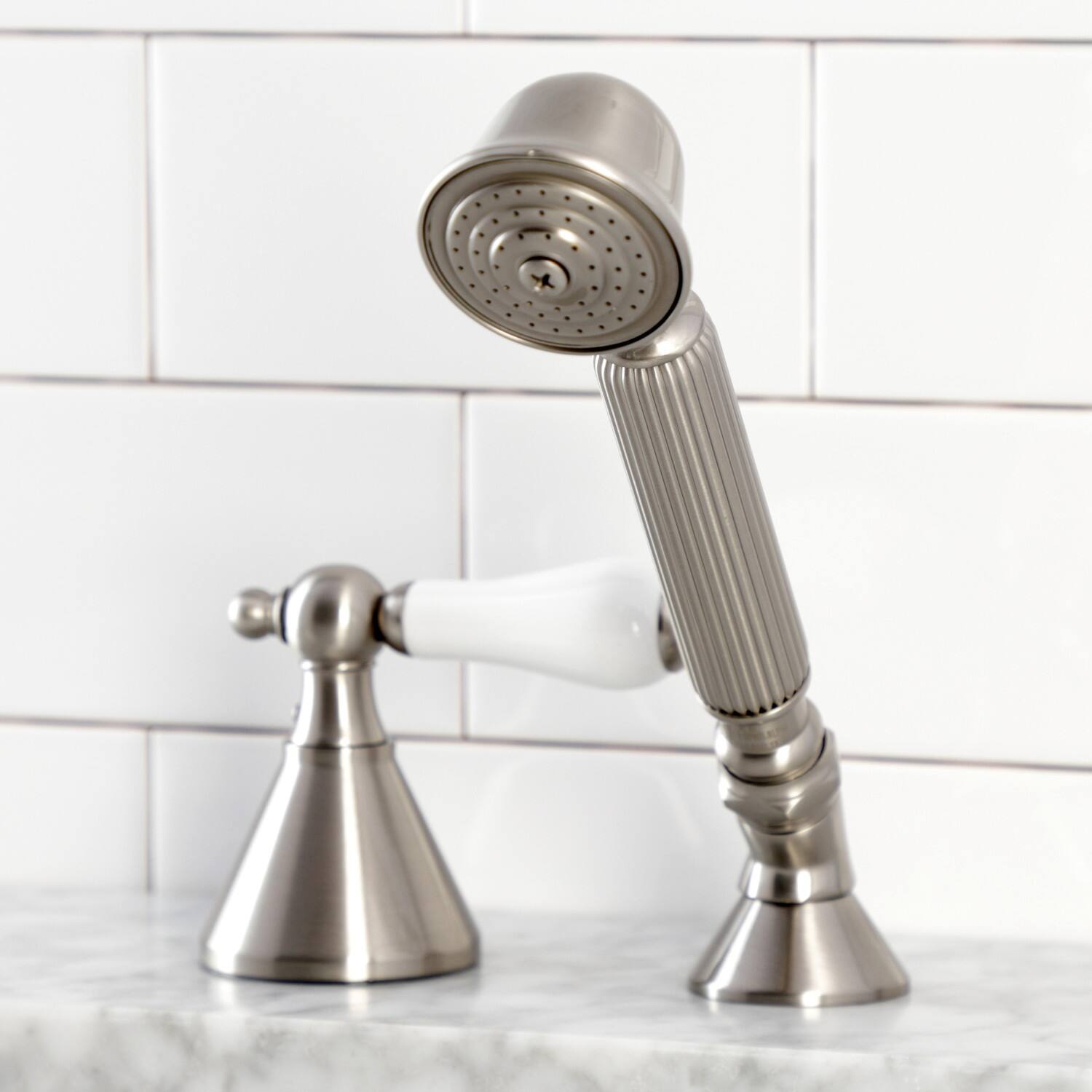 Kingston Brass Deck Mount Hand Shower with Diverter for Roman Tub