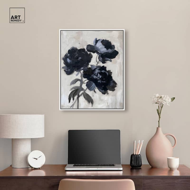 Peonies in Shadow Canvas by Art Remedy