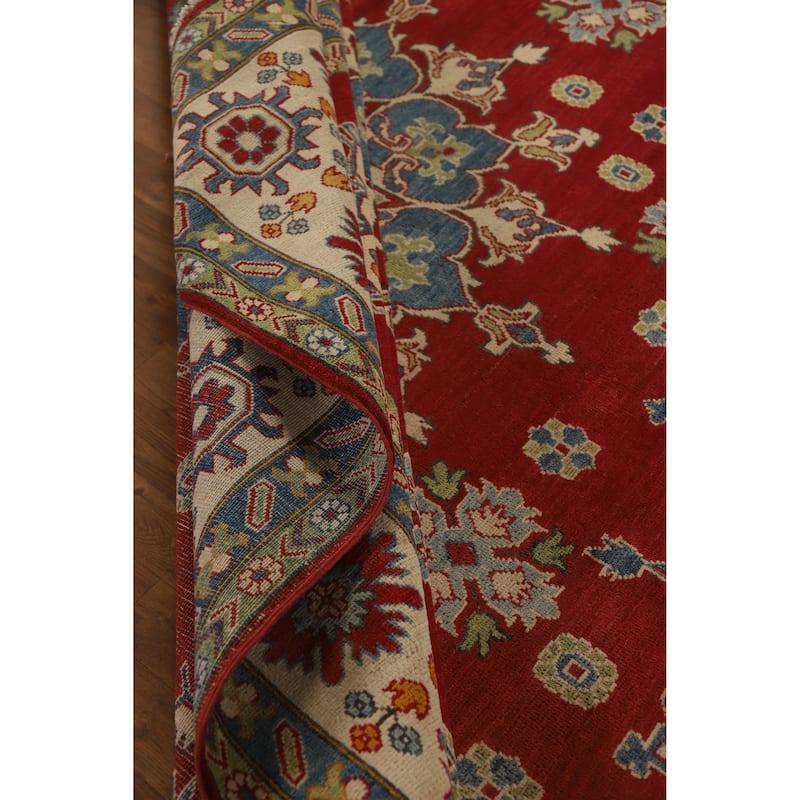 Hand Knotted Oriental 100% Wool Carpet Traditional Geometric Red Kazak Area Rug - 15' 10'' X 9' 9''