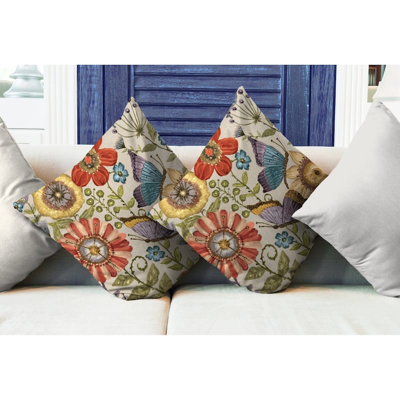 Laural Home Boho Butterfly Garden Indoor Decorative Pillow