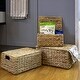 preview thumbnail 2 of 3, Set of 3 Wicker Storage Baskets with Lids and Insert Handles