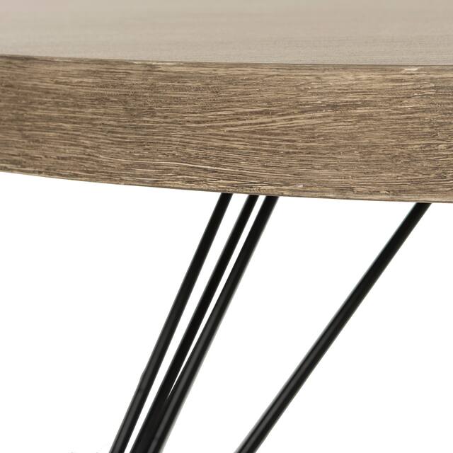 SAFAVIEH Mansel Light Grey / Black Coffee Table - 35.4" x 35.4" x 12.6"