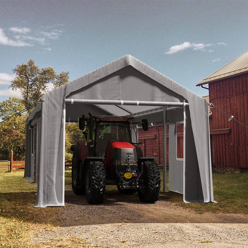 Heavy Duty Portable Carport Garage with Galvanized Frame, for Truck Boat and Equipment Storage
