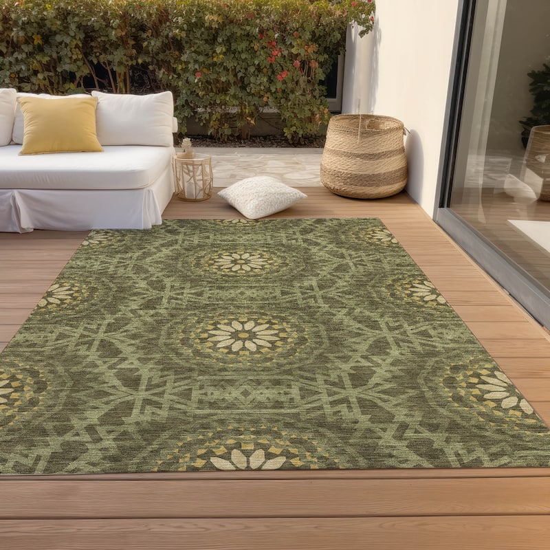 Machine Washable Indoor/ Outdoor Chantille Boho Global Rug