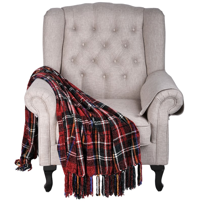 Multi Color Crystal Chenille Throw Blanket
